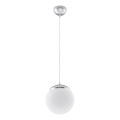 Κρεμαστό φωτιστικό με καλώδιο UGO 1xE27/15W/230V Ø 20 cm λευκό/γυαλιστερό χρώμιο