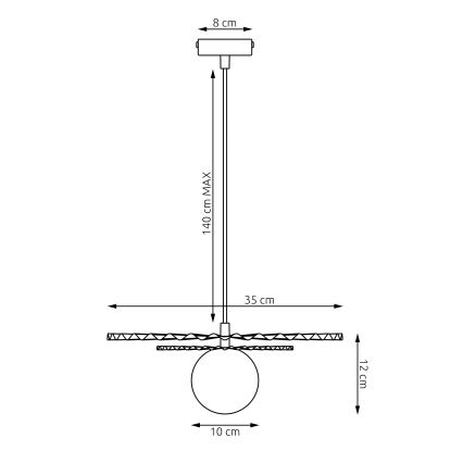 Κρεμαστό φωτιστικό με καλώδιο UMBRA 1xG9/8W/230V μαύρο/λευκό
