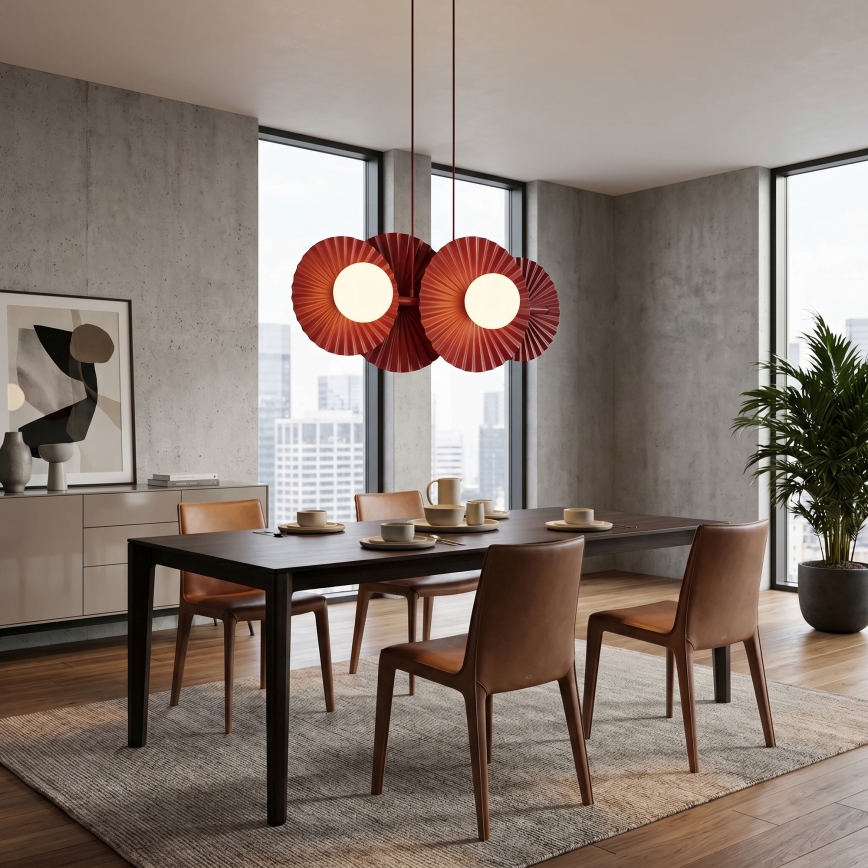 Κρεμαστό φωτιστικό με καλώδιο UMBRA 4xG9/8W/230V κόκκινο