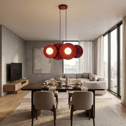 Κρεμαστό φωτιστικό με καλώδιο UMBRA 4xG9/8W/230V κόκκινο