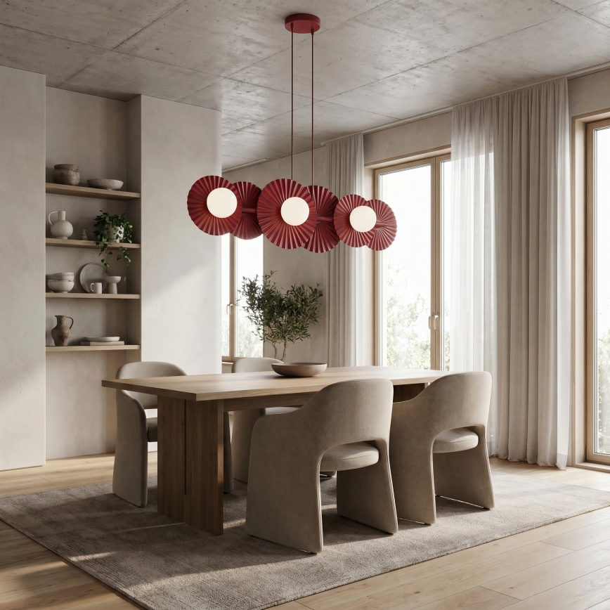 Κρεμαστό φωτιστικό με καλώδιο UMBRA 6xG9/8W/230V κόκκινο