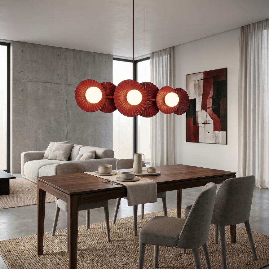 Κρεμαστό φωτιστικό με καλώδιο UMBRA 6xG9/8W/230V κόκκινο