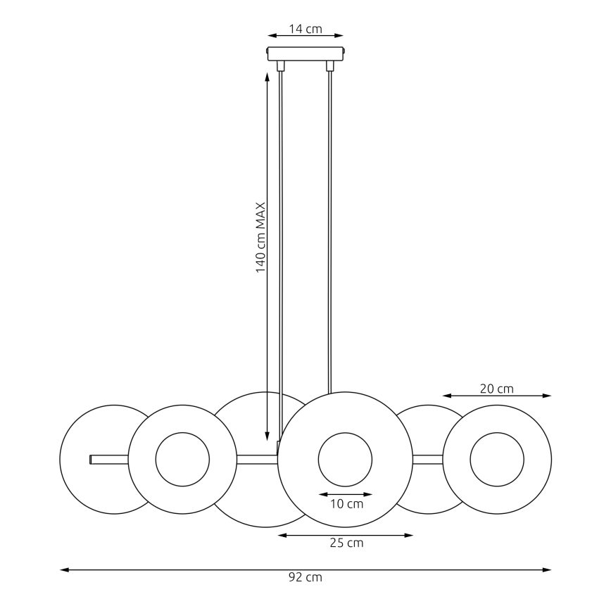 Κρεμαστό φωτιστικό με καλώδιο UMBRA 6xG9/8W/230V κόκκινο