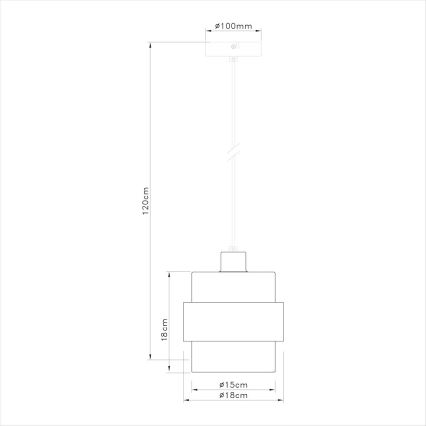 Κρεμαστό φωτιστικό με καλώδιο VALENTINO 1xE27/15W/230V μπεζ/διάφανο