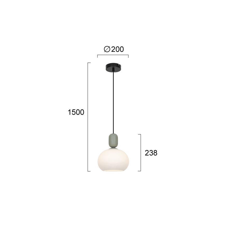Κρεμαστό φωτιστικό με καλώδιο VALISIA 1xE27/40W/230V μαύρο/ελαιδί
