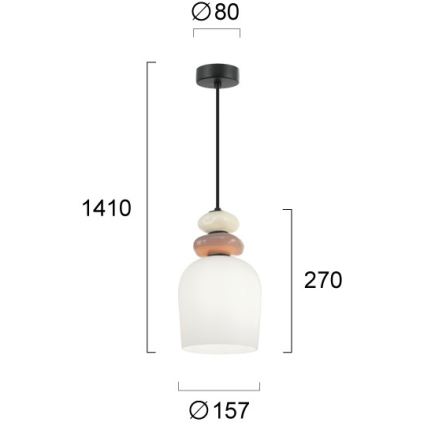 Κρεμαστό φωτιστικό με καλώδιο VALISIA 3xE27/40W/230V μπεζ/ελαιοπράσινο