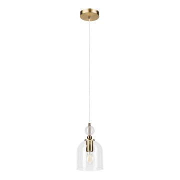Κρεμαστό φωτιστικό με καλώδιο VELARE 1xE27/15W/230V χρυσό/διάφανο