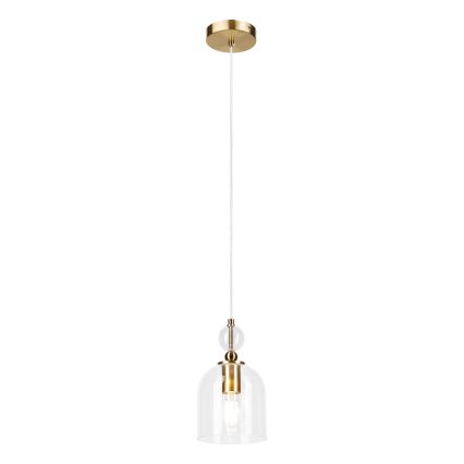 Κρεμαστό φωτιστικό με καλώδιο VELARE 1xE27/15W/230V χρυσό/διάφανο