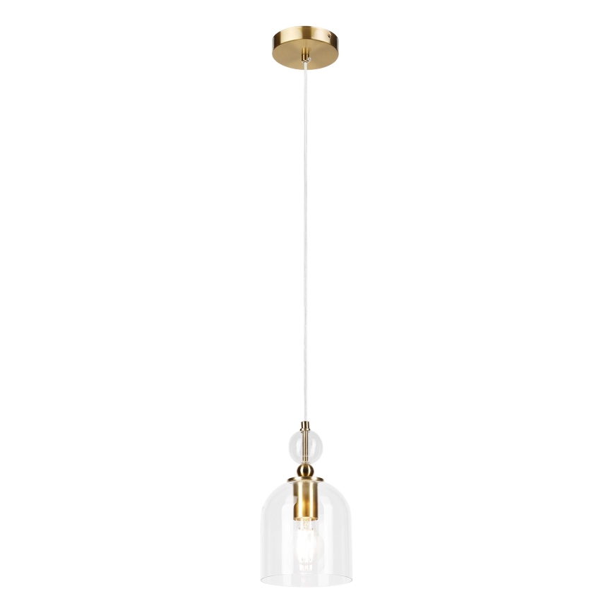 Κρεμαστό φωτιστικό με καλώδιο VELARE 1xE27/15W/230V χρυσό/διάφανο