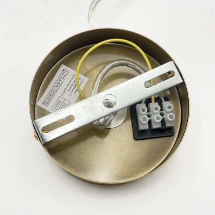Κρεμαστό φωτιστικό με καλώδιο VELARE 1xE27/15W/230V χρυσό/διάφανο
