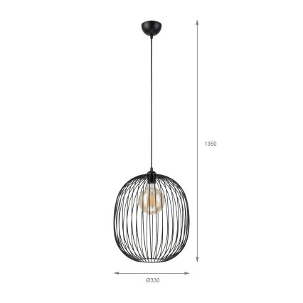 Κρεμαστό φωτιστικό με καλώδιο VELARE 1xE27/15W/230V χρυσό/διάφανο