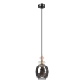 Κρεμαστό φωτιστικό με καλώδιο VELLO 1xE27/15W/230V μαύρο/καπνιστό ροζ/μπεζ/μαύρο