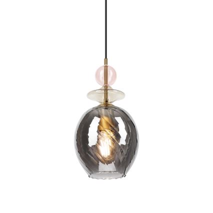 Κρεμαστό φωτιστικό με καλώδιο VELLO 1xE27/15W/230V μαύρο/καπνιστό ροζ/μπεζ/μαύρο