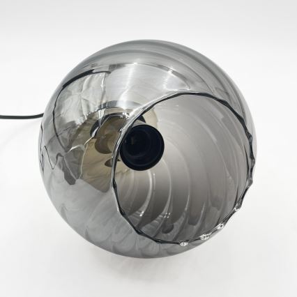 Κρεμαστό φωτιστικό με καλώδιο VELLO 1xE27/15W/230V μαύρο/καπνιστό μπεζ/μαύρο