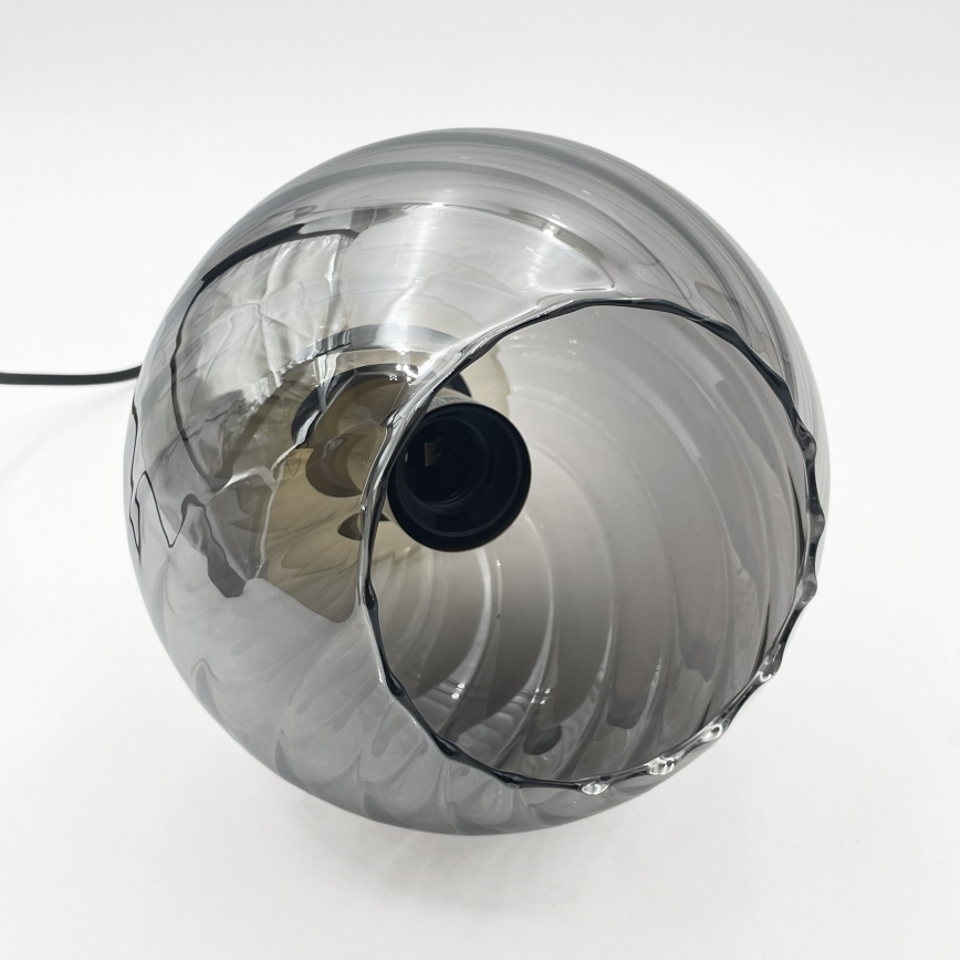 Κρεμαστό φωτιστικό με καλώδιο VELLO 1xE27/15W/230V μαύρο/καπνιστό μπεζ/μαύρο