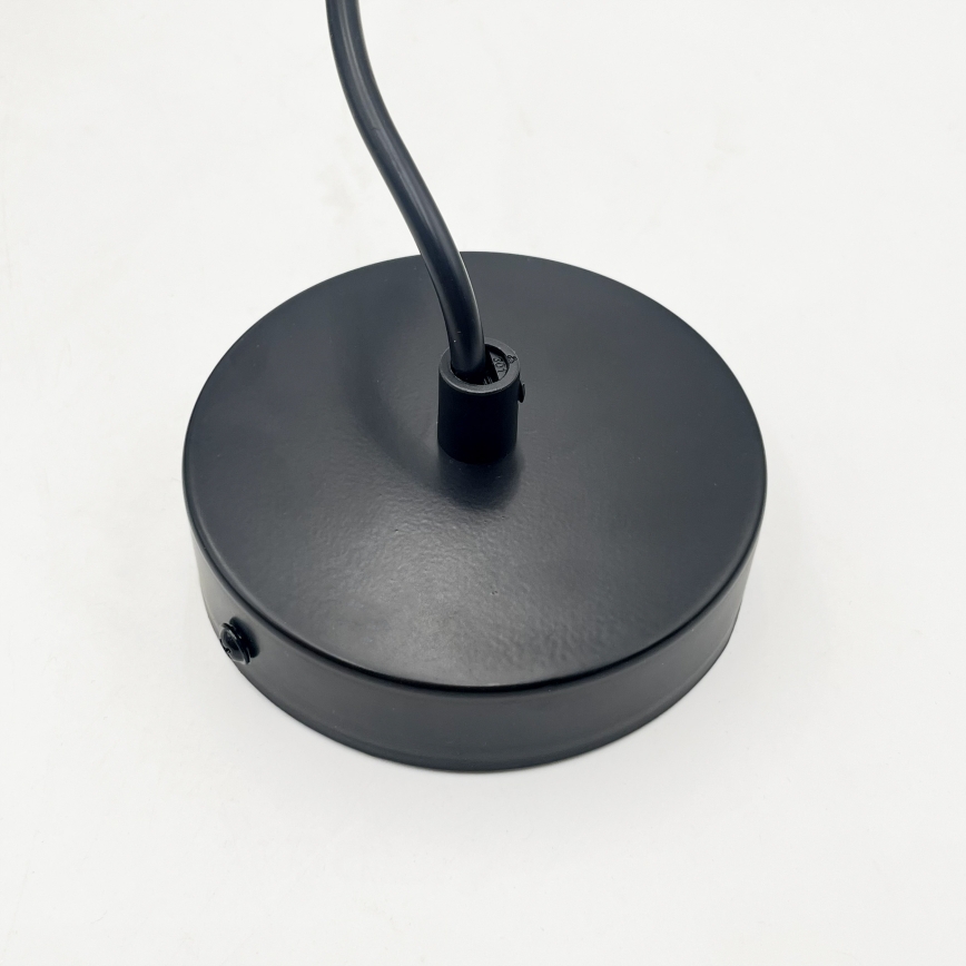 Κρεμαστό φωτιστικό με καλώδιο VELLO 1xE27/15W/230V μαύρο/καπνιστό μπεζ/μαύρο