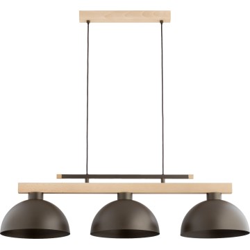 Κρεμαστό φωτιστικό με καλώδιο VERTA 3xE27/15W/230V καφέ/μπεζ