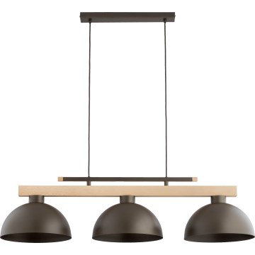 Κρεμαστό φωτιστικό με καλώδιο VERTA 3xE27/15W/230V καφέ/μπεζ