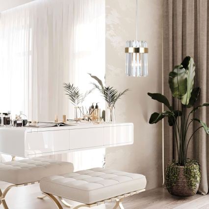 Κρεμαστό φωτιστικό με καλώδιο VETRO 1xE14/10W/230V χρυσό