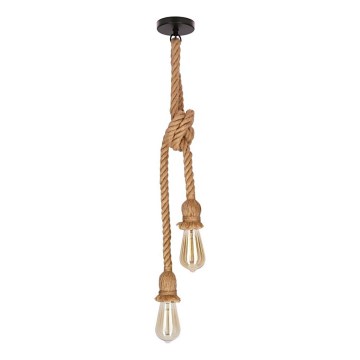 Κρεμαστό φωτιστικό με καλώδιο VIDEA 2xE27/40W/230V καφέ