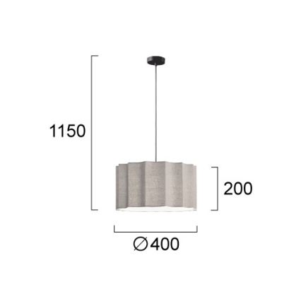 Κρεμαστό φωτιστικό με καλώδιο WAVY 1xE27/14W/230V γκρι