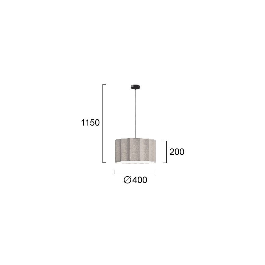 Κρεμαστό φωτιστικό με καλώδιο WAVY 1xE27/14W/230V γκρι