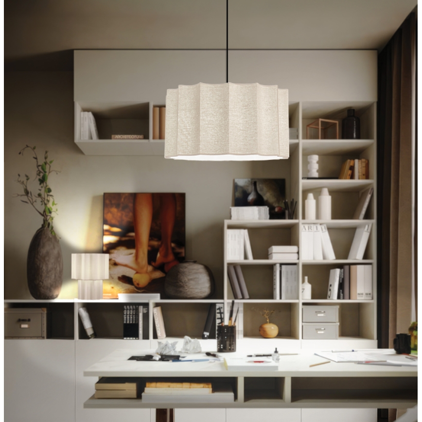 Κρεμαστό φωτιστικό με καλώδιο WAVY 1xE27/14W/230V μπεζ