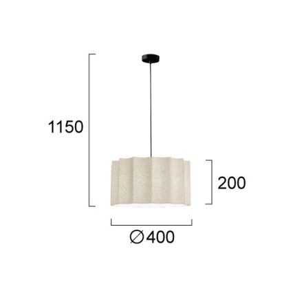 Κρεμαστό φωτιστικό με καλώδιο WAVY 1xE27/14W/230V μπεζ