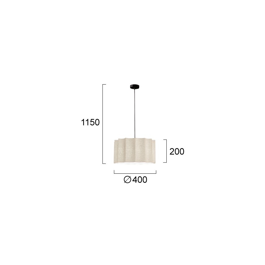 Κρεμαστό φωτιστικό με καλώδιο WAVY 1xE27/14W/230V μπεζ