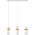Κρεμαστό φωτιστικό με καλώδιο WOODNEST 3xE27/15W/230V πεύκο/κρεμ