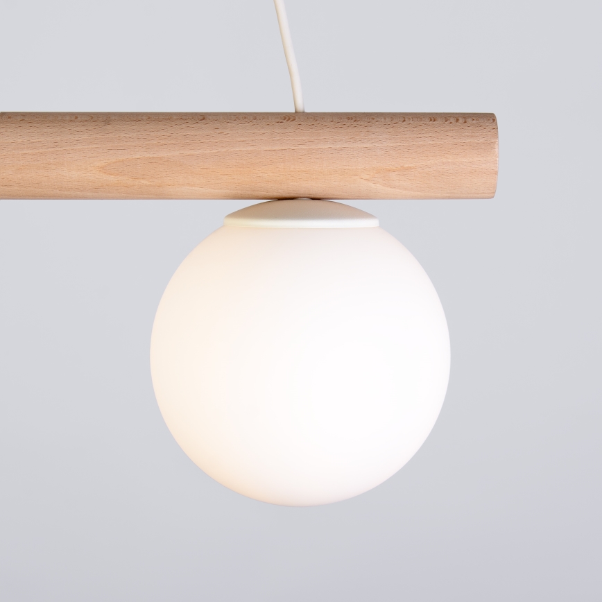 Κρεμαστό φωτιστικό με καλώδιο WOODSTOCK 2xE27/15W/230V ξύλινο/κρεμ