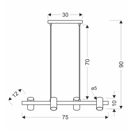 Κρεμαστό φωτιστικό με καλώδιο XILO 4xGU10/25W/230V οξιά/λευκό