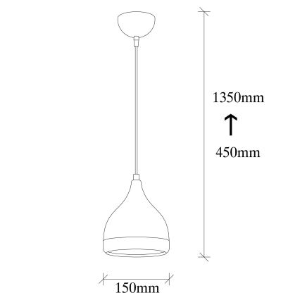 Κρεμαστό φωτιστικό με καλώδιο YILDO 1xE27/40W/230V μαύρο/χάλκινο