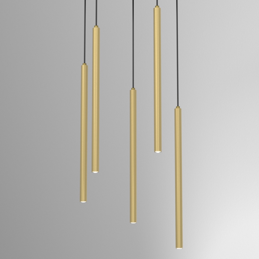 Κρεμαστό φωτιστικό με καλώδιο YORU 8xG9/8W/230V σε φινίρισμα ορείχαλκου