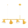 Κρεμαστό φωτιστικό με καλώδιο ZELTA 4xE27/15W/230V κίτρινο