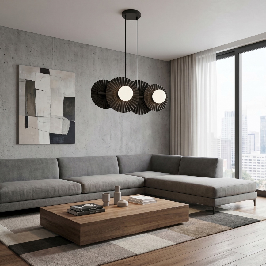 Κρεμαστό φωτιστικό με σύρμα UMBRA 4xG9/8W/230V μαύρο