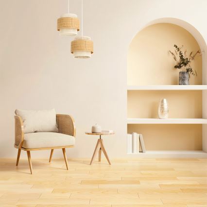 Κρεμαστό φωτιστικό με σχοινί BOHO 2xE27/60W/230V γιούτα/εκρού