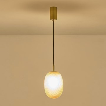 Κρεμαστό φωτιστικό οροφής 1xE14/25W/230V καφέ pr. 15 cm