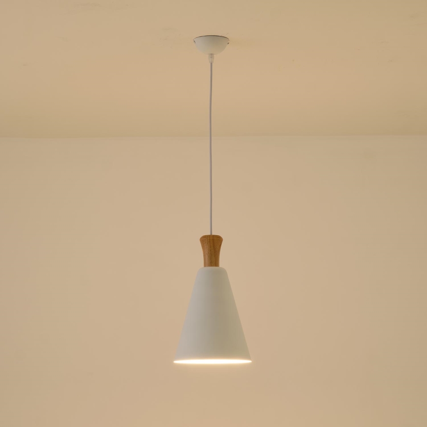 Κρεμαστό φωτιστικό οροφής 1xE27/15W/230V λευκό διάμετρος 20 cm