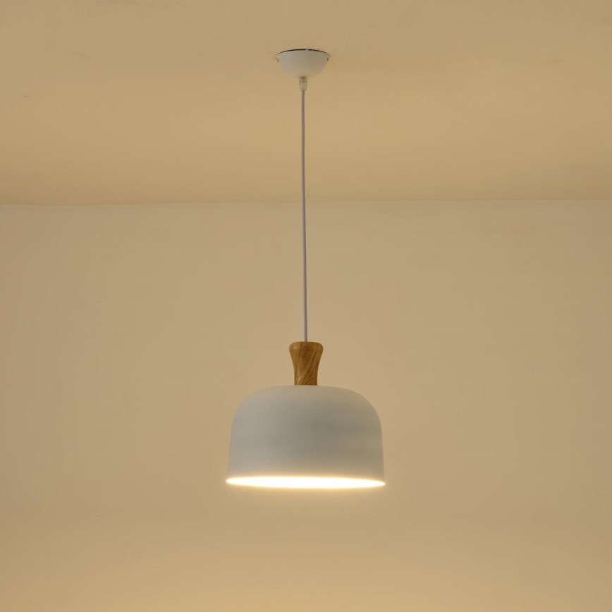 Κρεμαστό φωτιστικό οροφής 1xE27/15W/230V λευκό διάμετρος 27 cm