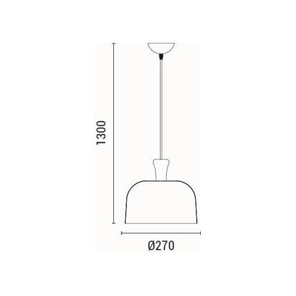 Κρεμαστό φωτιστικό οροφής 1xE27/15W/230V λευκό διάμετρος 27 cm