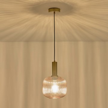 Κρεμαστό φωτιστικό οροφής 1xE27/15W/230V καφέ διάμετρος 20 cm