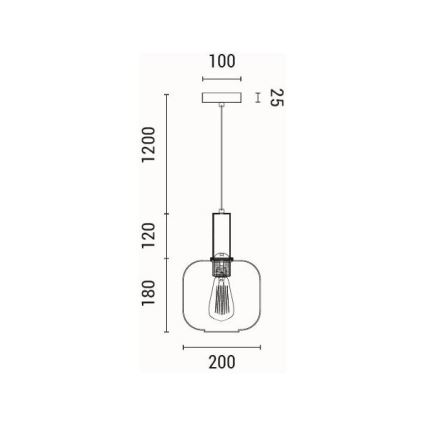Κρεμαστό φωτιστικό οροφής 1xE27/15W/230V καφέ διάμετρος 20 cm