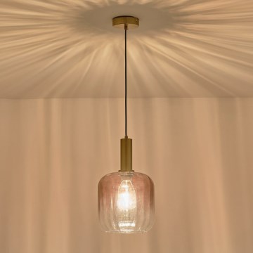 Κρεμαστό φωτιστικό οροφής 1xE27/15W/230V κόκκινο/φιμέ διάμετρος 20 cm