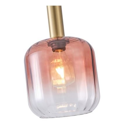 Κρεμαστό φωτιστικό οροφής 1xE27/15W/230V κόκκινο/φιμέ διάμετρος 20 cm