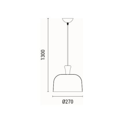 Κρεμαστό φωτιστικό οροφής 1xE27/15W/230V γκρι διάμετρος 27 cm