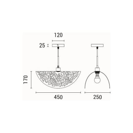 Κρεμαστό φωτιστικό οροφής 1xE27/15W/230V μαύρο
