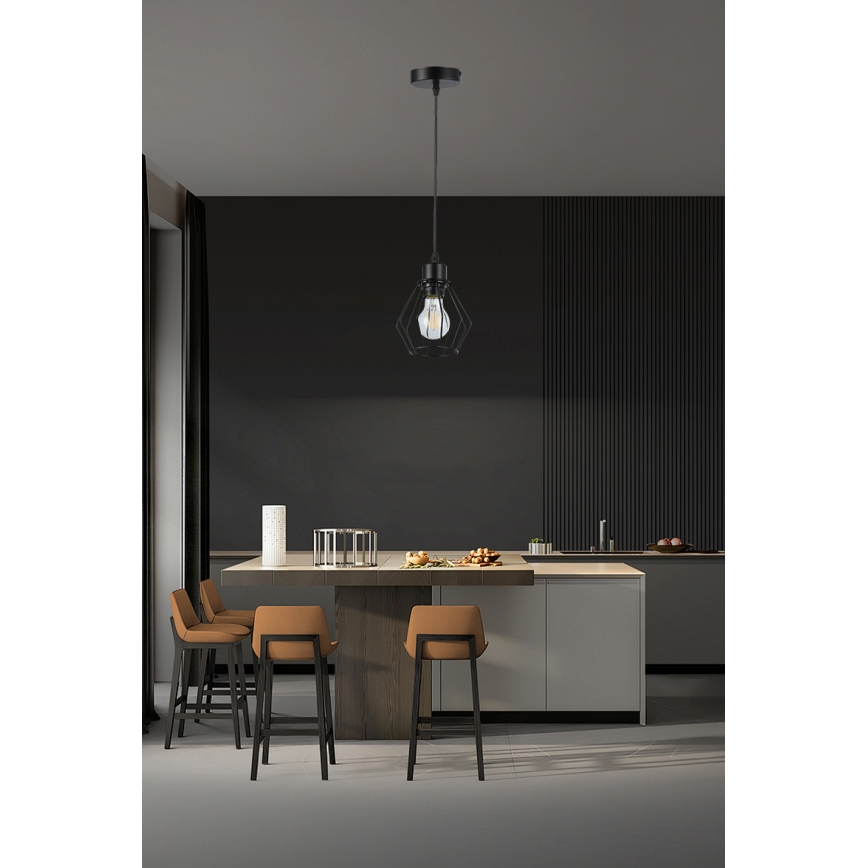 Κρεμαστό φωτιστικό οροφής 1xE27/35W/230V διάμετρος 18 cm μαύρο