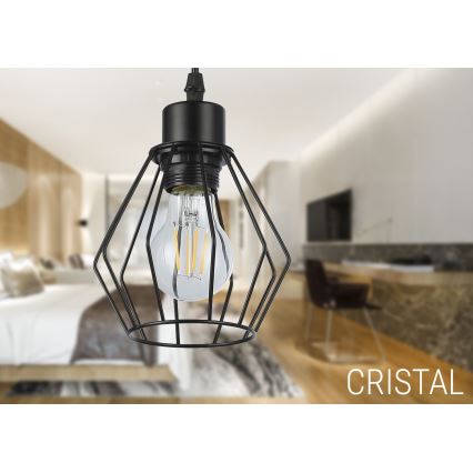 Κρεμαστό φωτιστικό οροφής 1xE27/35W/230V διάμετρος 18 cm μαύρο