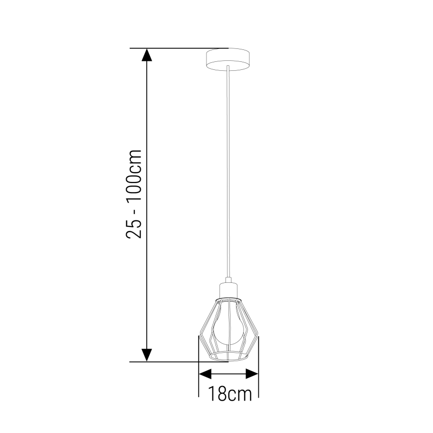 Κρεμαστό φωτιστικό οροφής 1xE27/35W/230V διάμετρος 18 cm μαύρο